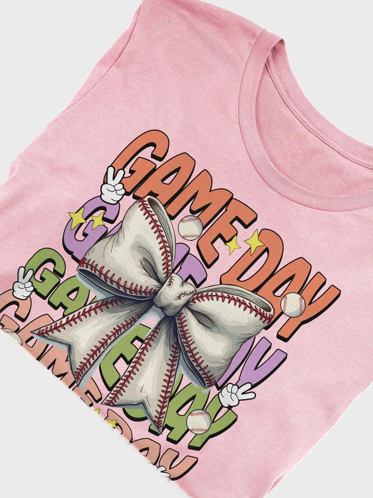 Game Day Bow Baseball Bliss T-Shirt product image (3)