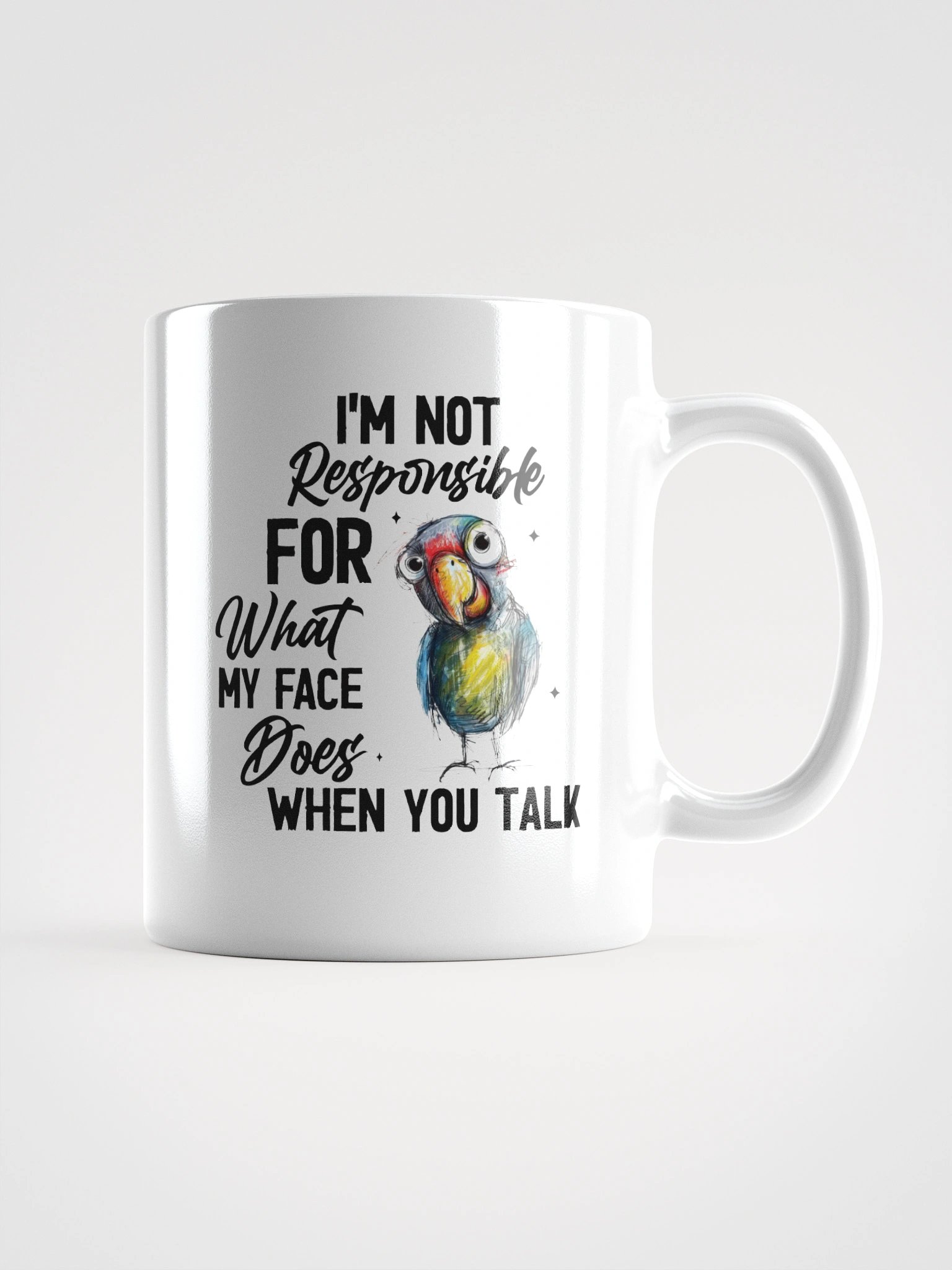 Parrot Not Responsible Glossy Mug product image (1)