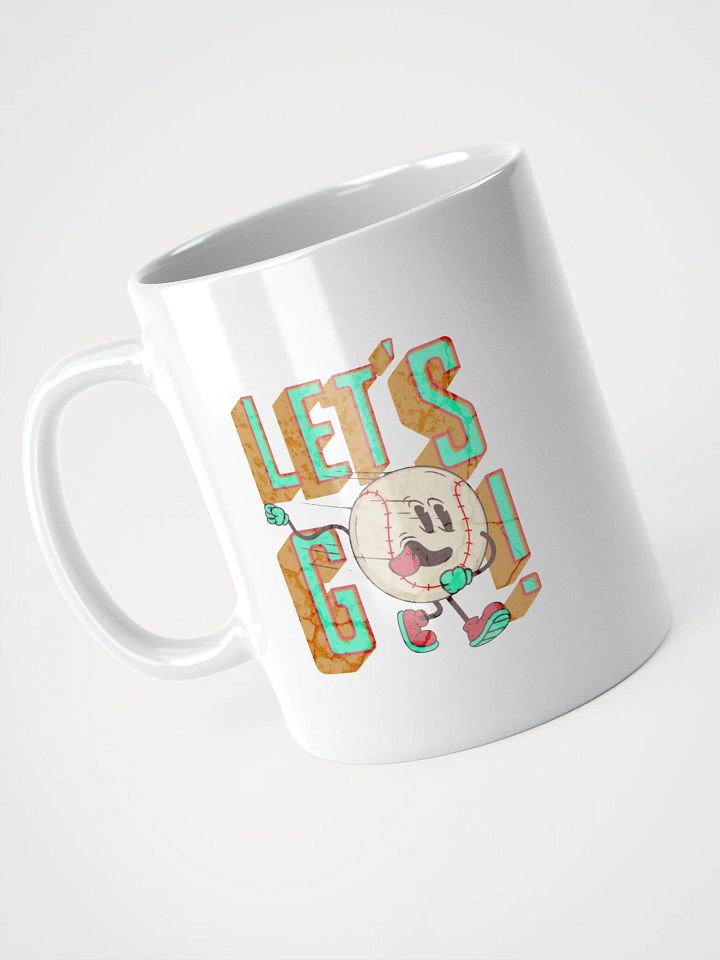 Lets Go Baseball Mascot Cartoon White Glossy Mug product image (2)
