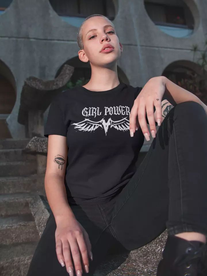 GIRL Power T shirt Birthday Gift Strong Independent Women Street Style Top Trend product image (4)