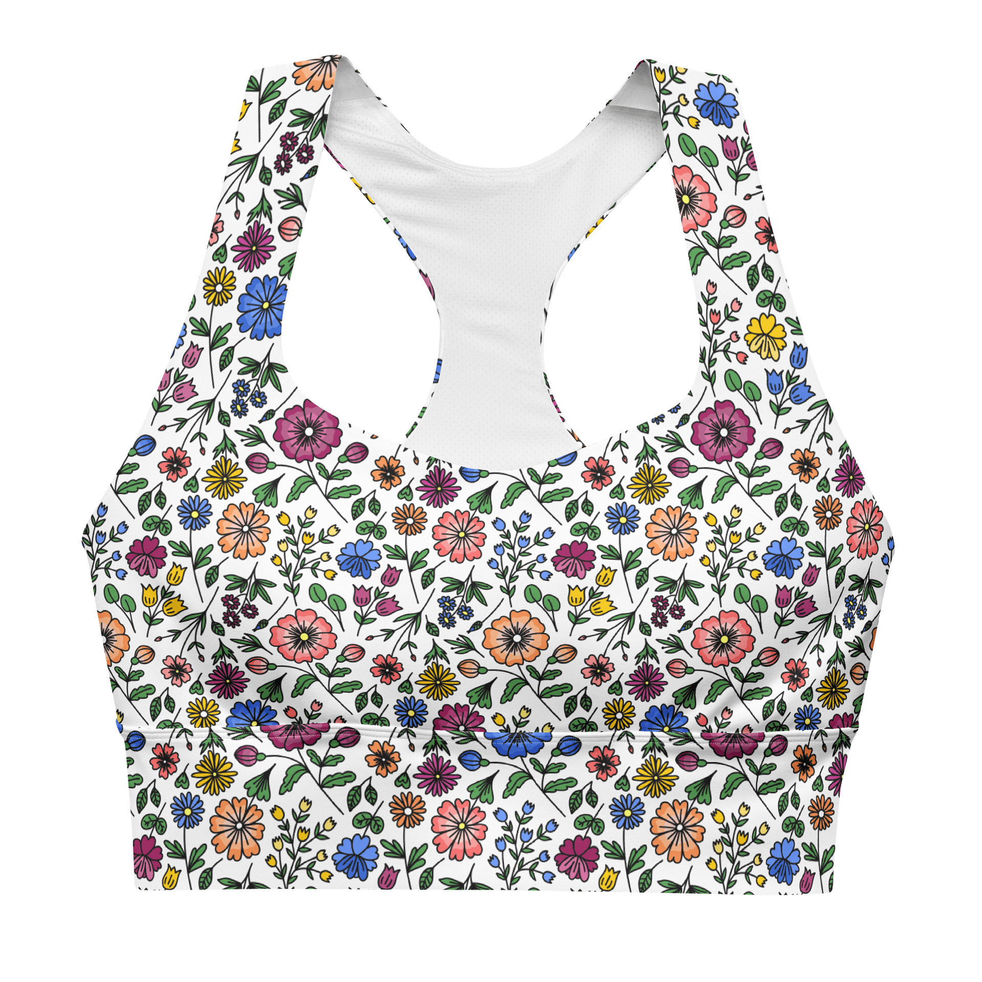 Floral Longline Sports Bra – Stylish, Supportive & Versatile product image (1)