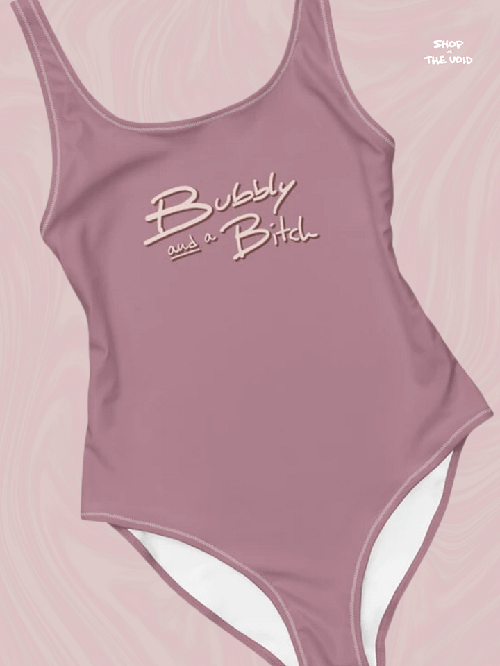 Bubbly and a B*tch (blush shadow design) one piece swimsuit product image (1)