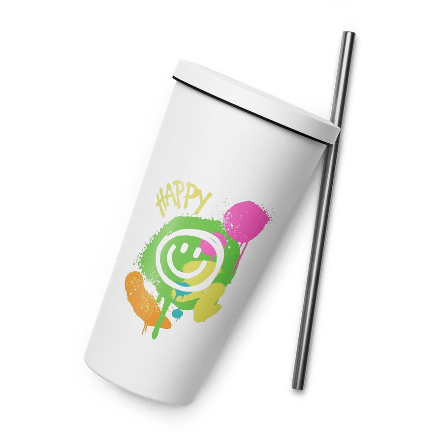 Happy Face: Insulated Cup With Straw product image (6)