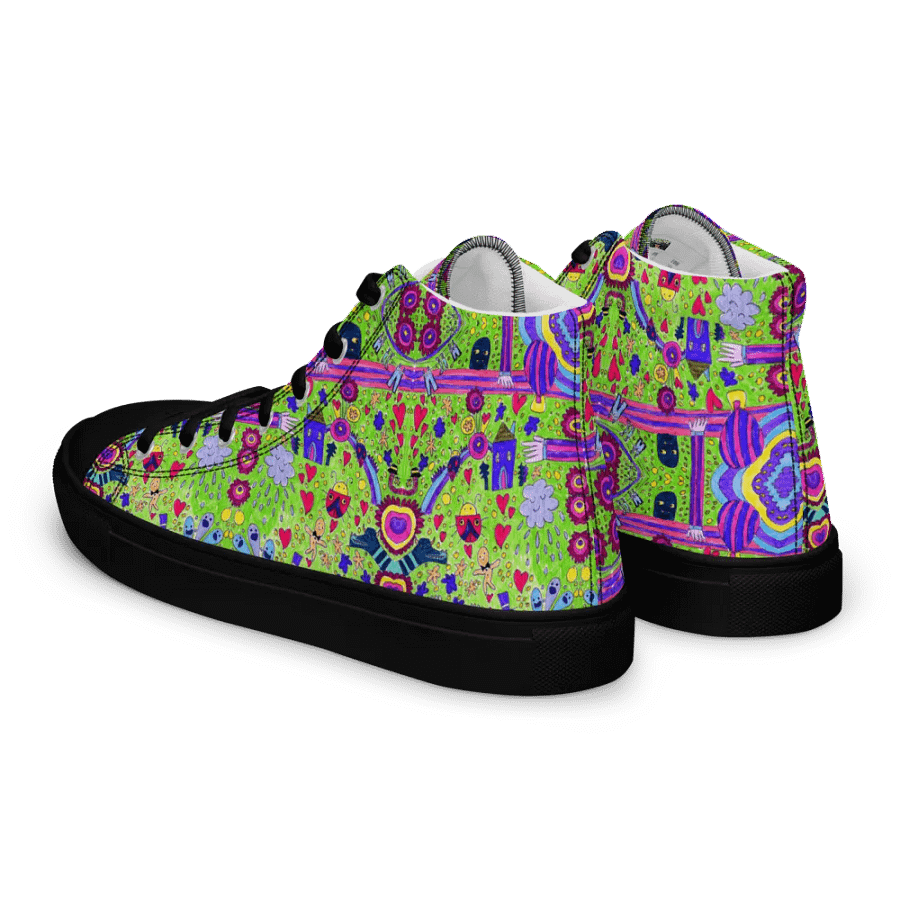 Abstract Doodle Life Ladies High Top Canvas Shoes product image (10)