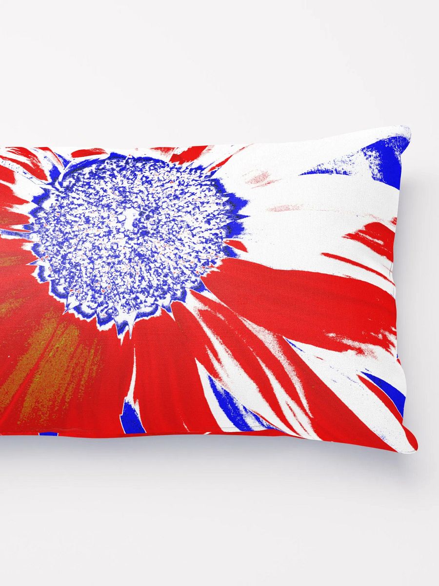 Navy, Red and White Daisy on Navy Abstract Background Throw Pillow product image (4)
