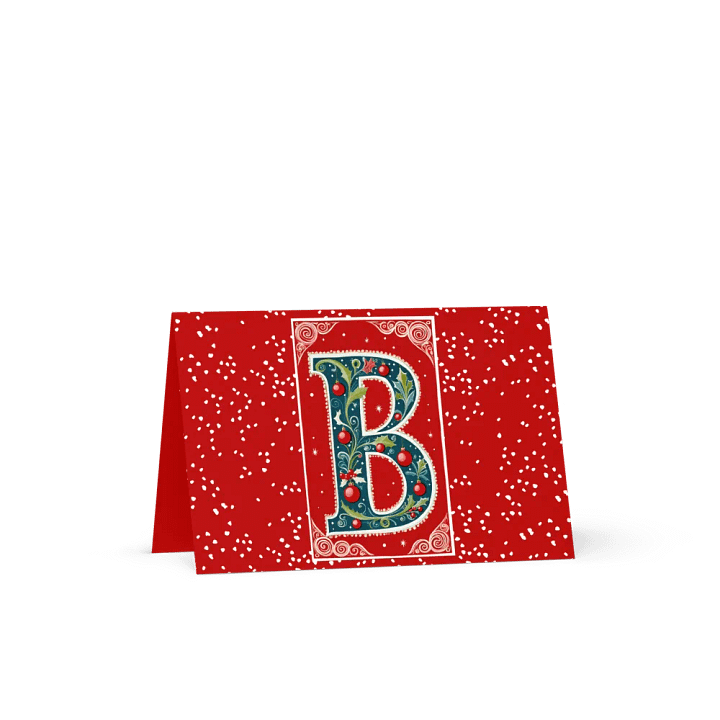 Christmas Monogram Letter B(5) Red Greetiing Card product image (1)