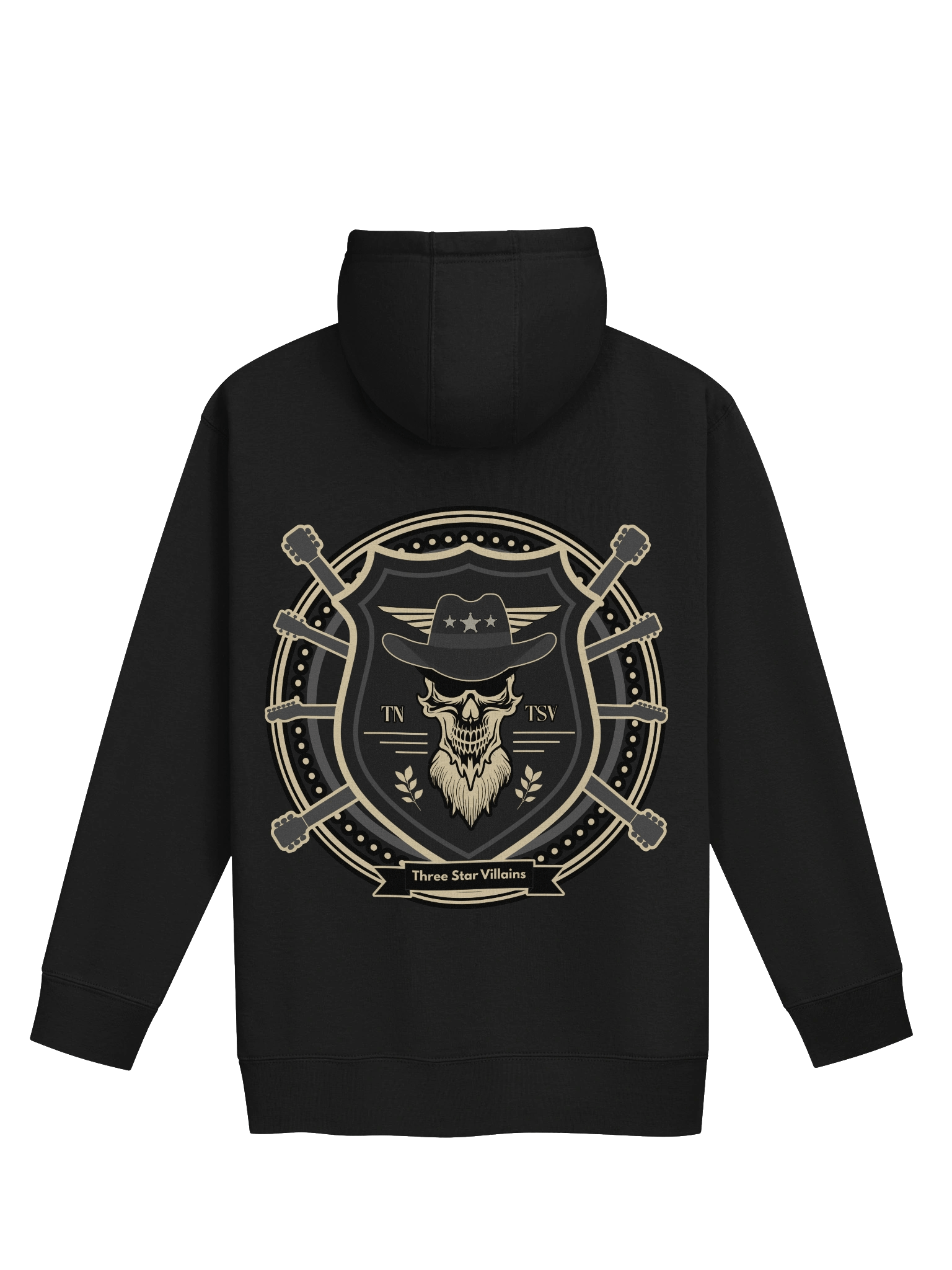 TSV “Commodore Shadowline” Premium Hoodie | Black + Vintage Gold | Front/Back Print product image (2)