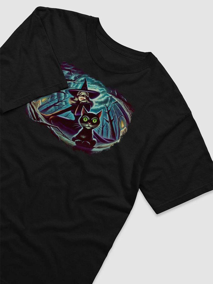 Amused Witch and Cat Comfort Colors Halloween T-Shirt product image (1)