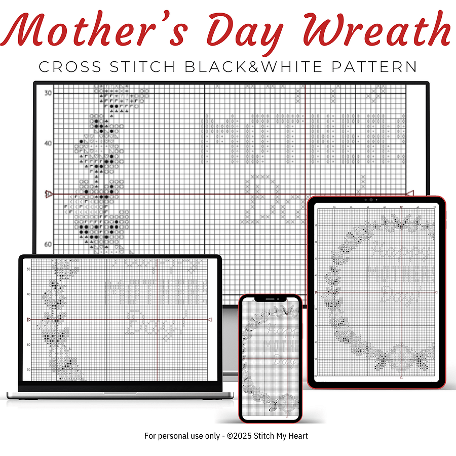 Personalized Happy Mothers Day Cross Stitch Pattern product image (4)