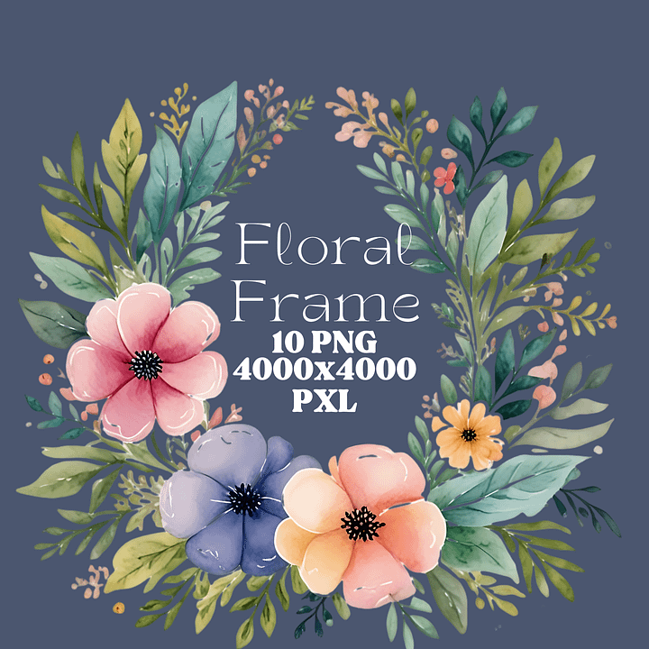 Floral Frames in Watercolor Style product image (1)
