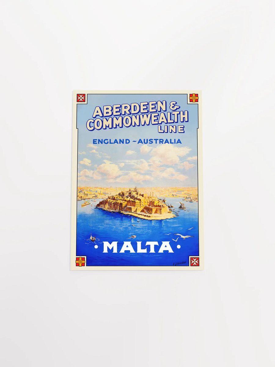 Malta, Valletta, 1930s — Retro vintage travel poster, retro travel poster, art deco poster product image (9)