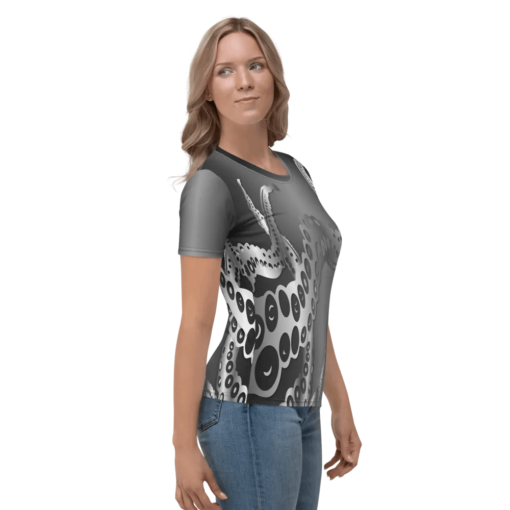 Octopus Tentacles Silver All Over Print T-shirt product image (4)