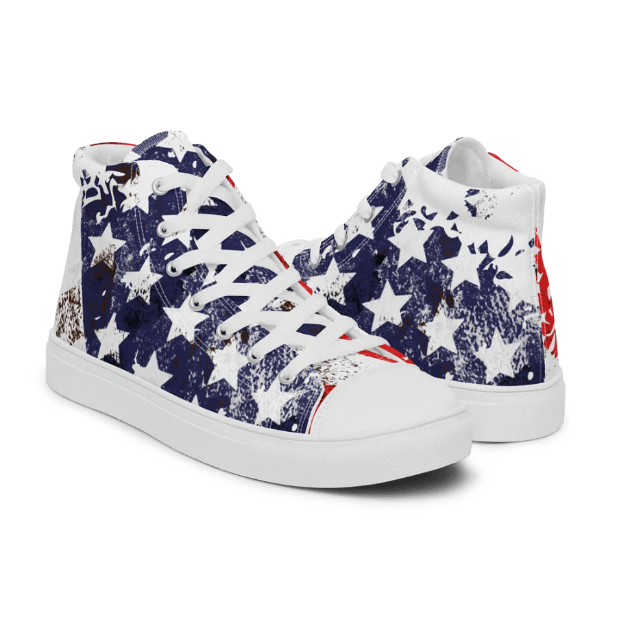 USA Flag Design _ Custom High-Top Sneakers _ Calceonova Streetwear USA product image (12)