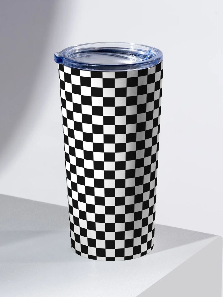 Checkered! Black and White Checkers 20 oz Stainless Steel Tumbler product image (2)