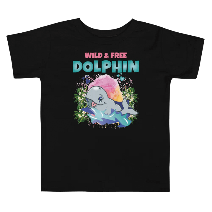 Dolphin Wild and Free Colorful Funny Cute Bella+ Canvas Toddler T-Shirt – Fun Gift for Kids product image (2)