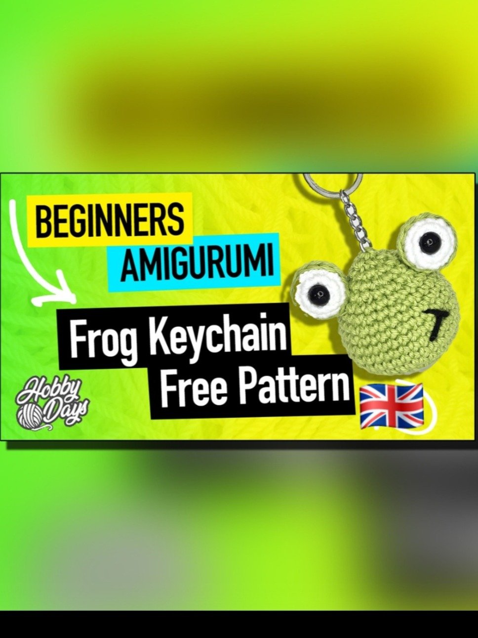 UK Pattern - Amigurumi Frog Keychain FREE Pattern product image (1)