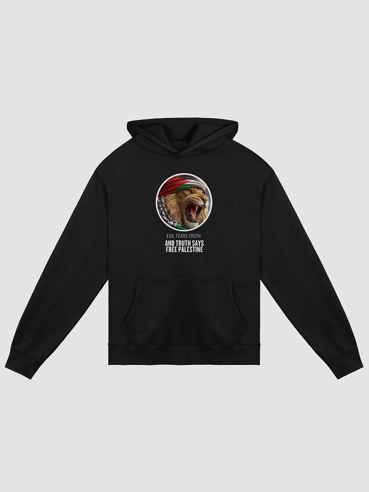 Roaring Lion Keffiyeh Oversized Hoodie | evil fears truth and truth says free palestine product image (1)