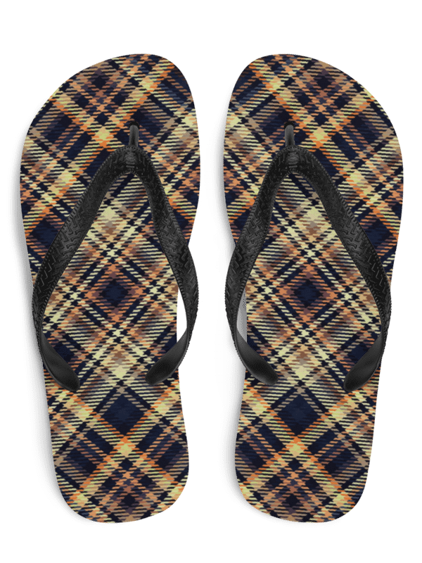 Brown Plaid Flip Flops product image (1)