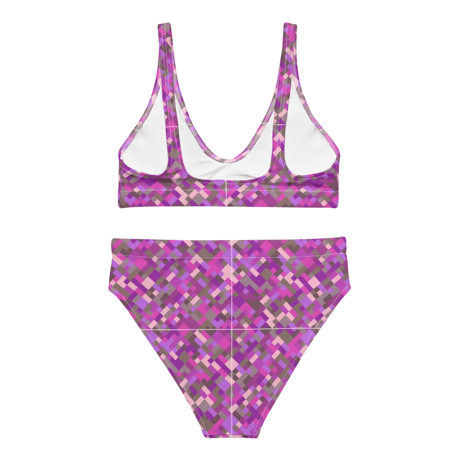 Colorful Mosaic Pattern Design High Waisted Bikini - v5 product image (5)