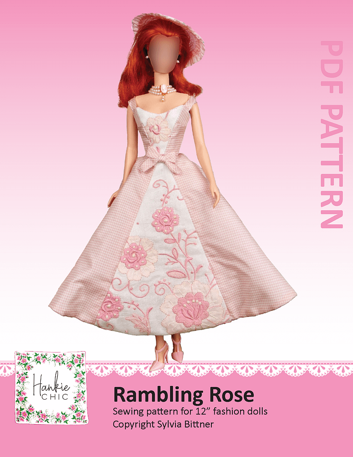 Rambling Rose sewing pattern for 12" fashion dolls product image (1)