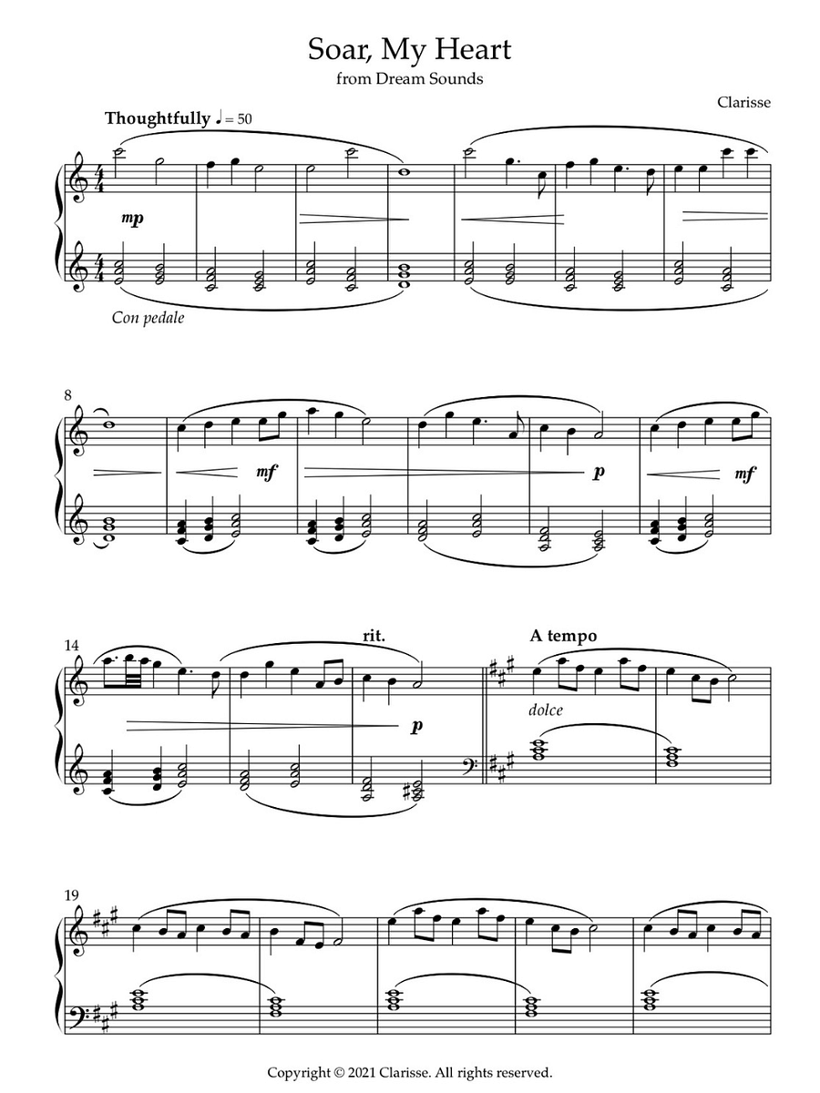 Soar, My Heart - Sheet Music product image (1)