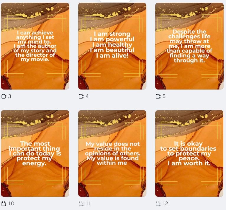 🔥 24-Piece Affirmation Wall Art Set (Orange) – Daily Motivation Décor for Mindset & Success (11x14 Instant Download) product image (1)