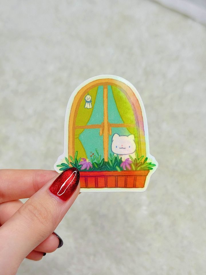 Serenity the Cat Holographic Glossy Sticker product image (2)