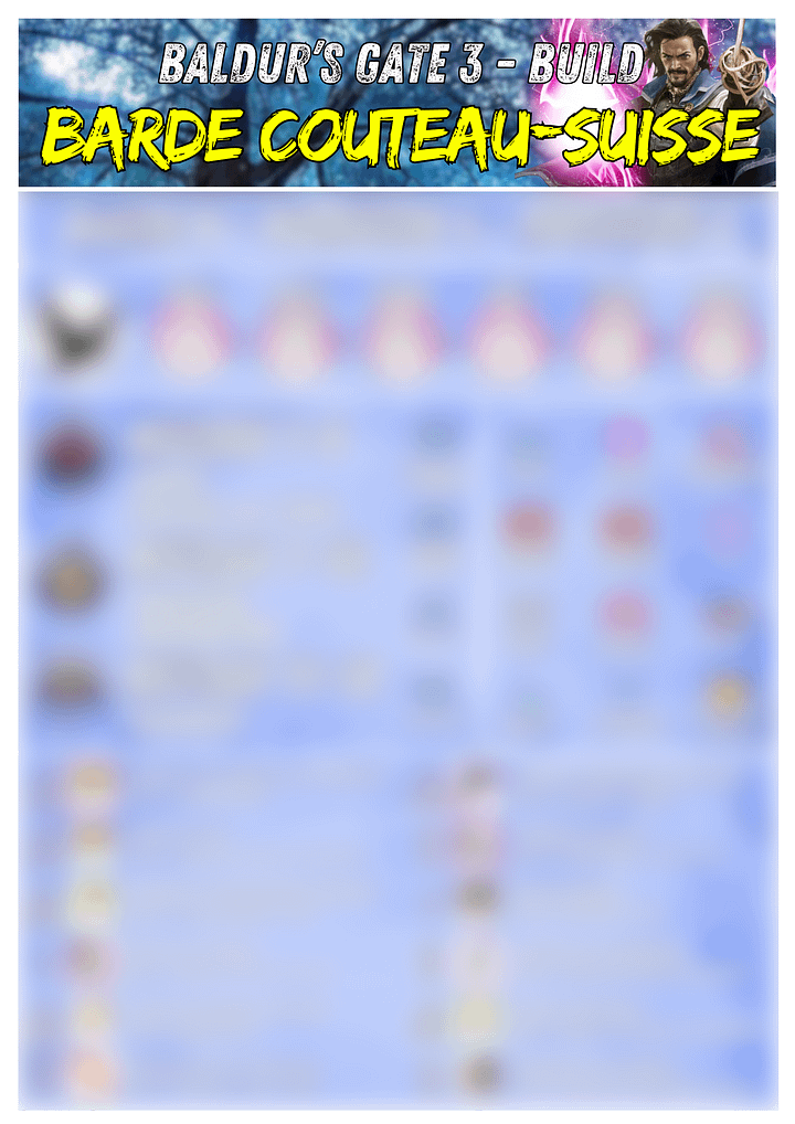 Baldur's Gate 3 : Build Barde Couteau Suisse (pdf à imprimer) product image (1)