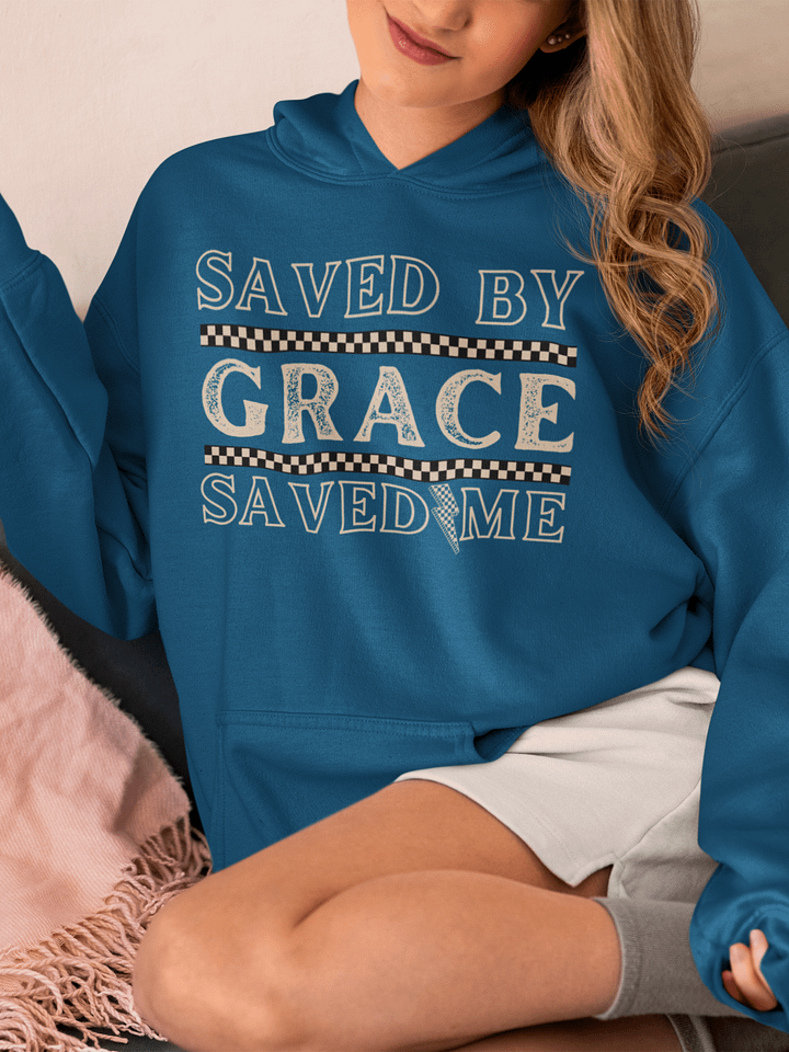 Saved By Grace, Grace Saved Me Christian Faith Hoodie product image (1)