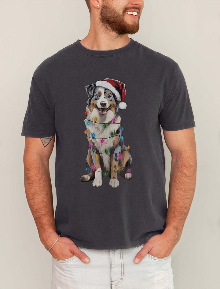 Funny Australian Shepherd(Blue Merle) Christmas T-Shirt product image (21)