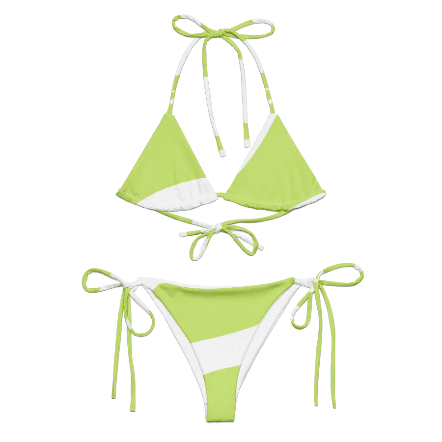 Woman Recycled String Bikini Green Abstract product image (1)