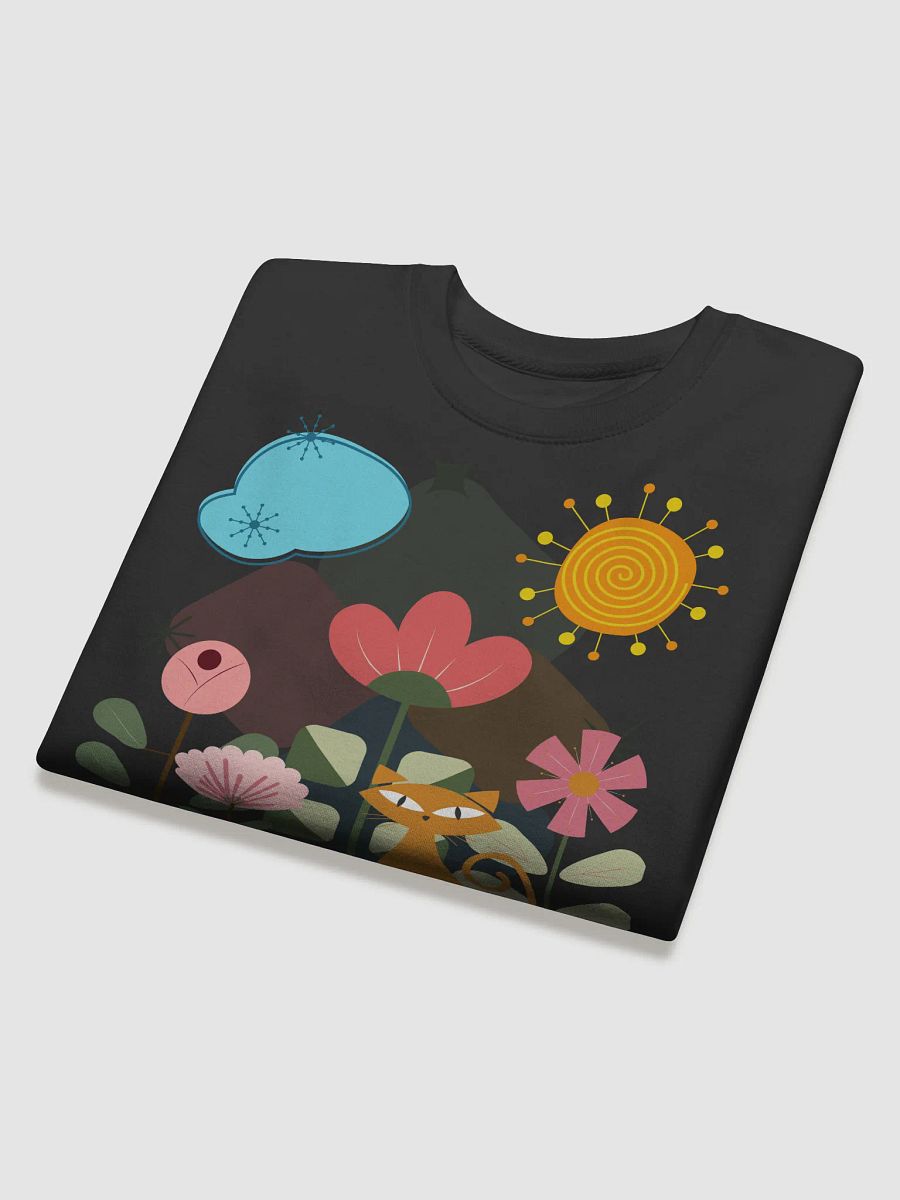 Whimsical Cat and Floral Geometry Sweatshirt product image (4)