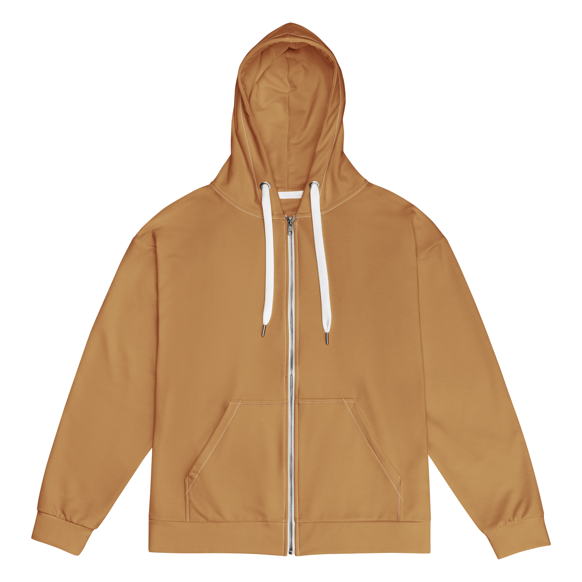 Mojave Desert Brown Solid Color Eco Friendly Unisex Zip Hoodie product image (1)