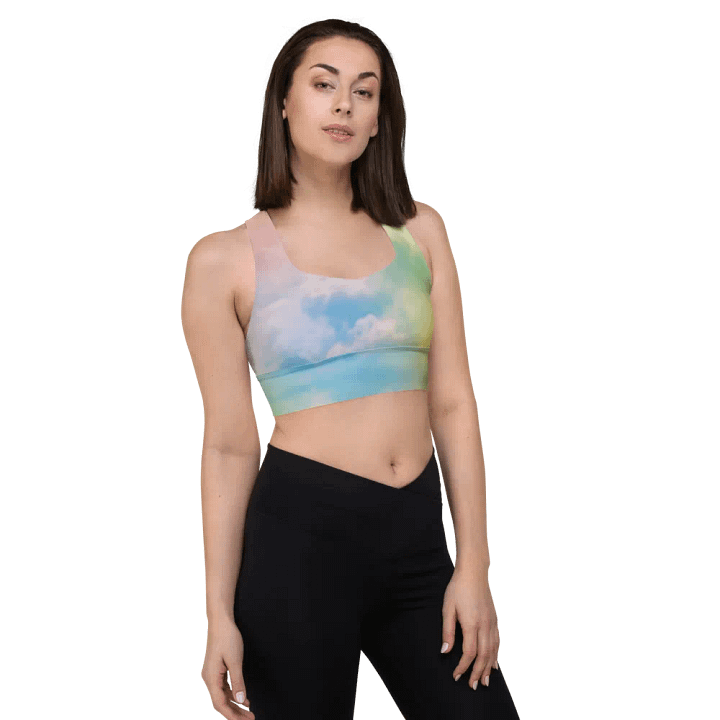 Blur cloud rainbow Design Longline Sports Bra - v10 product image (1)
