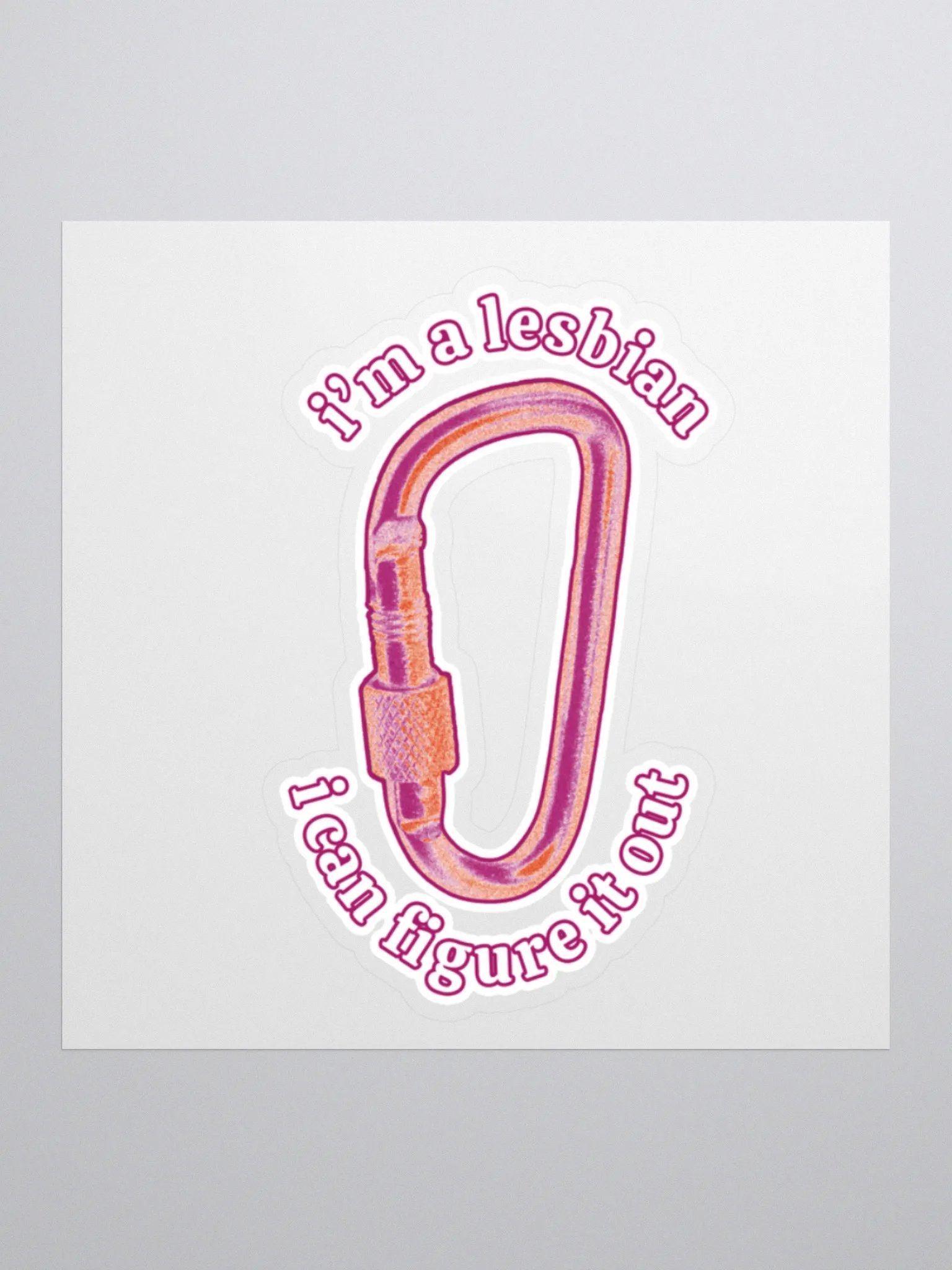 Lesbian Carabiner Pride Sticker product image (1)