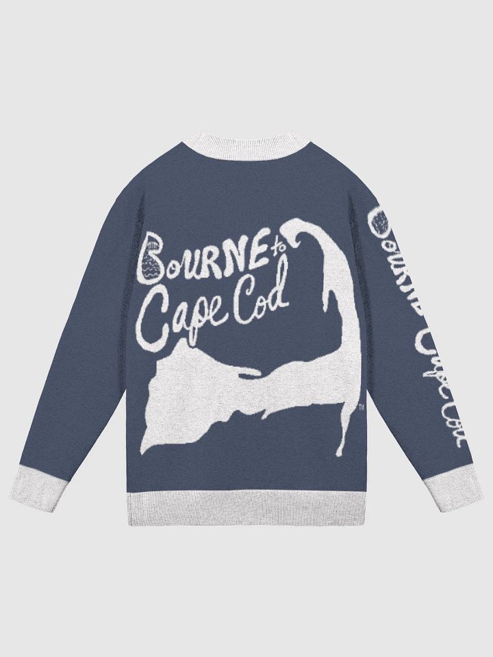 The Cape Cozy Cardigan | BOURNE to Cape Cod™ Unisex Knit Sweater | Coastal Classic Fit | Colors: Navy & White Trim product image (2)