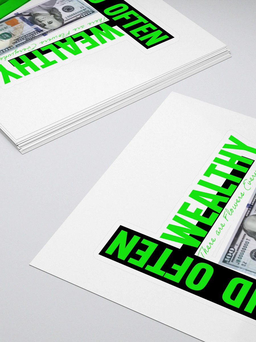 FAST MONEY GREEN Wealthy & Paid Often Logo Sticker product image (4)