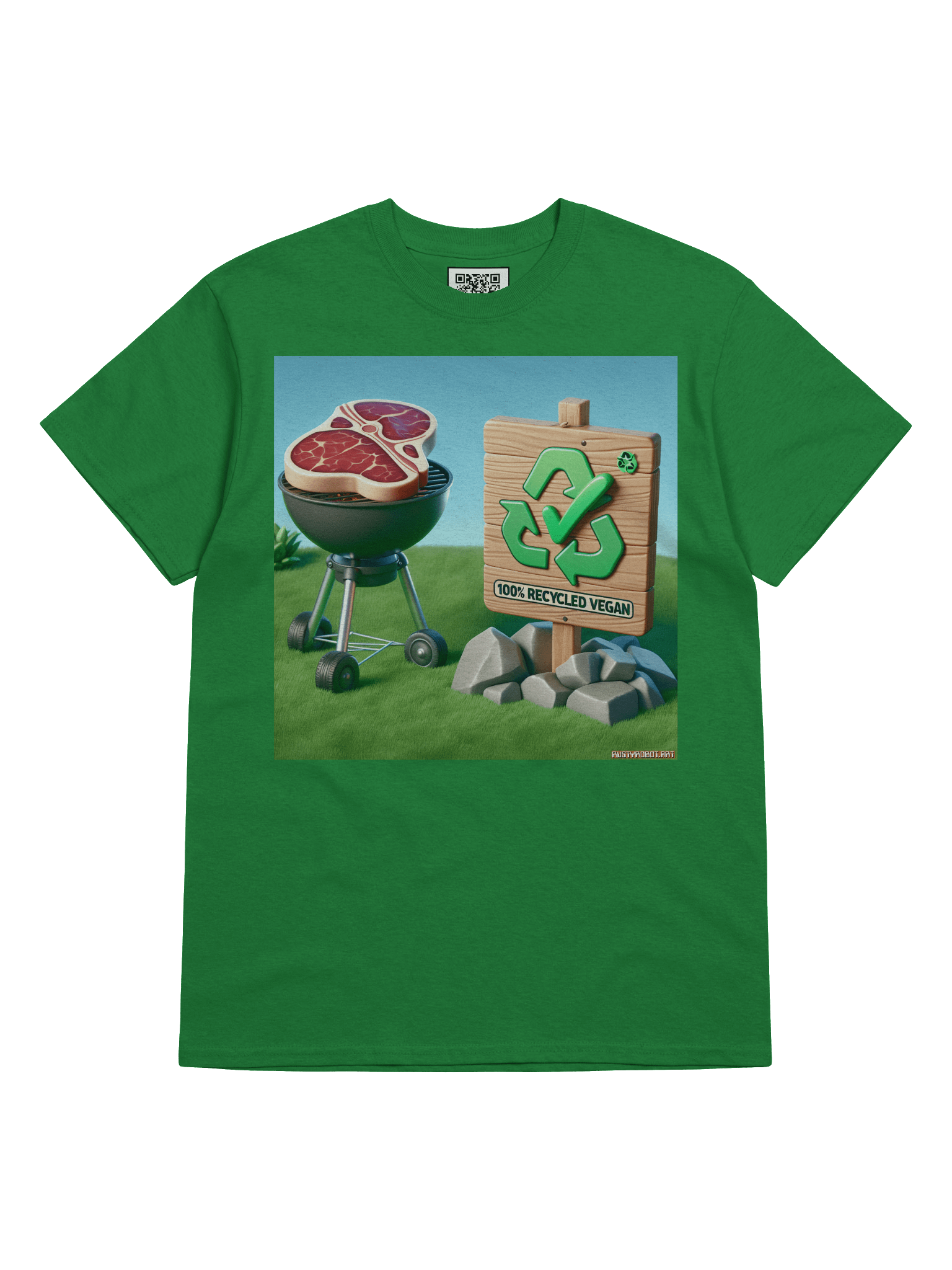 100% Recycled Vegan QR Code Streetwear T-Shirt product image (5)