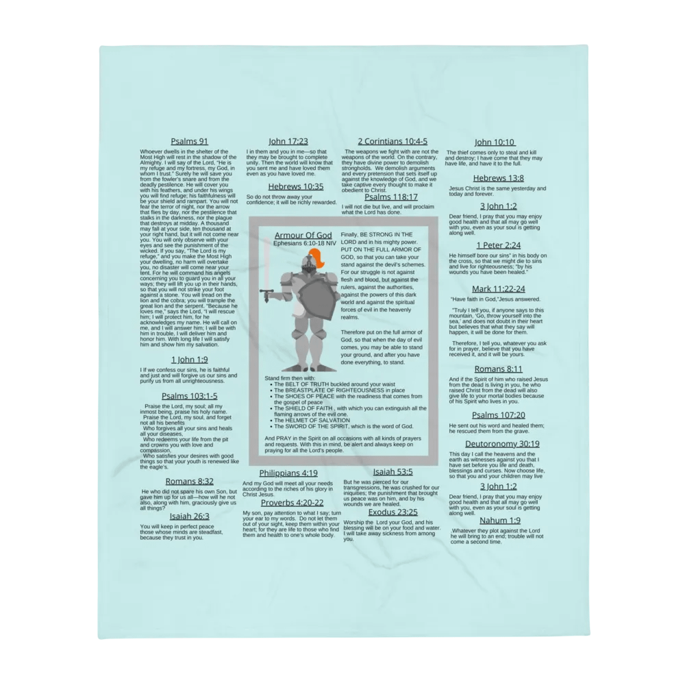 Armour Of God Light Blue Prayer Blanket product image (3)