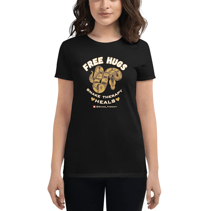 Women's "Free Hugs" Ball Python Shirt (Black) product image (1)