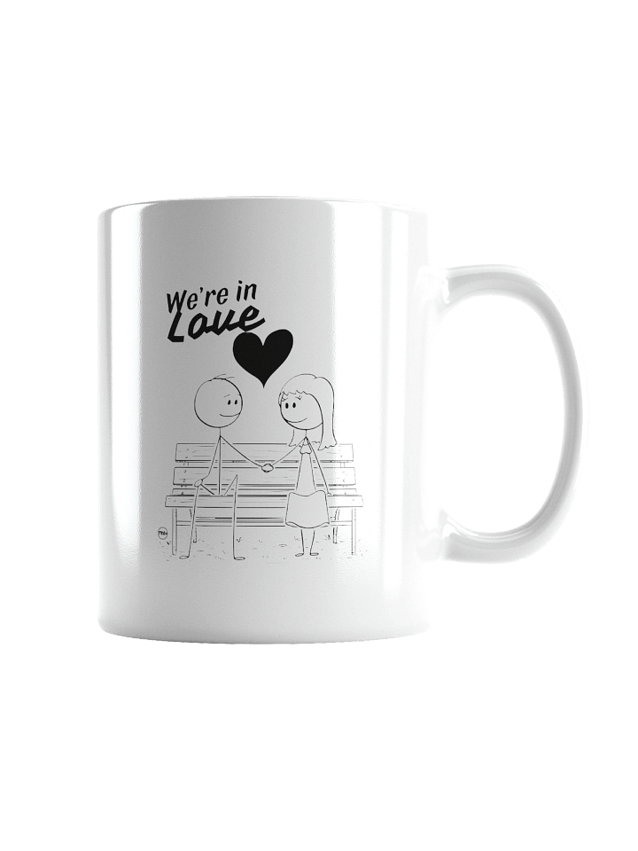 We’re in LOVE – Sweet Stick Figure Couple on Park Bench Mug product image (6)