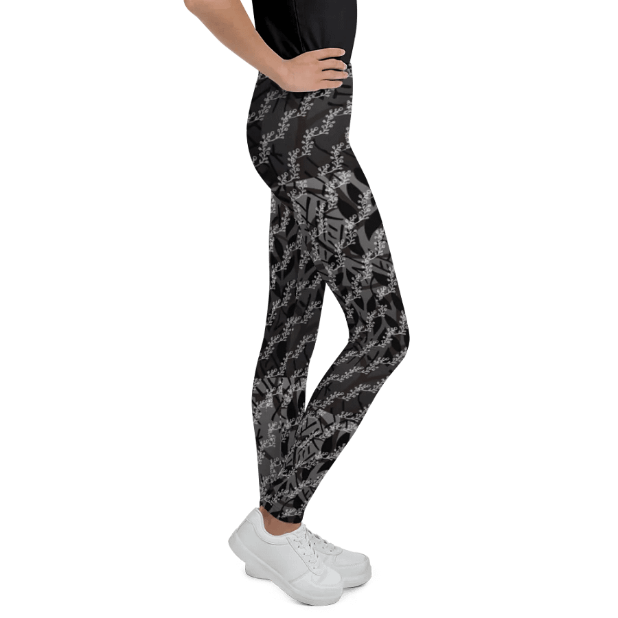 JoBeths' Signature Youth Leggings 👖Black Leaves🍃 Design product image (5)