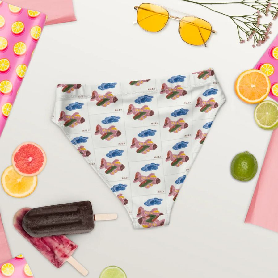 Kid Airplane (All-Over Print Recycled High Waisted Bikini Bottom) product image (5)