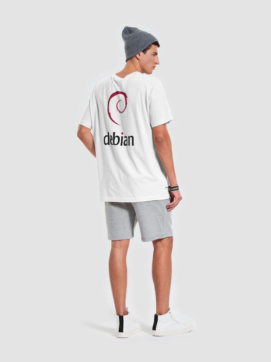 T-Shirt with Debian Swirl (White Version) product image (7)