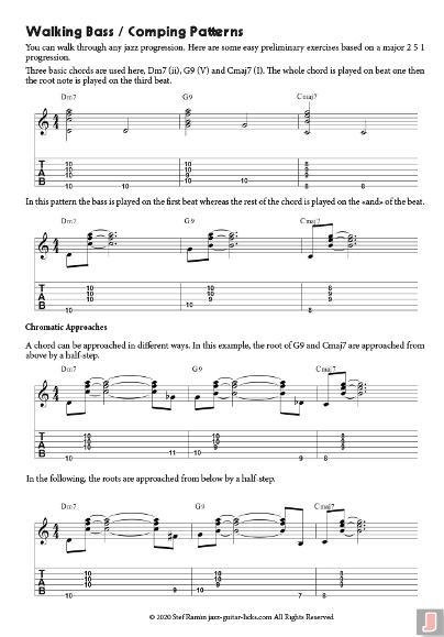 Walking Bass Lines And Chords For Guitar - PDF Method With Audio product image (4)