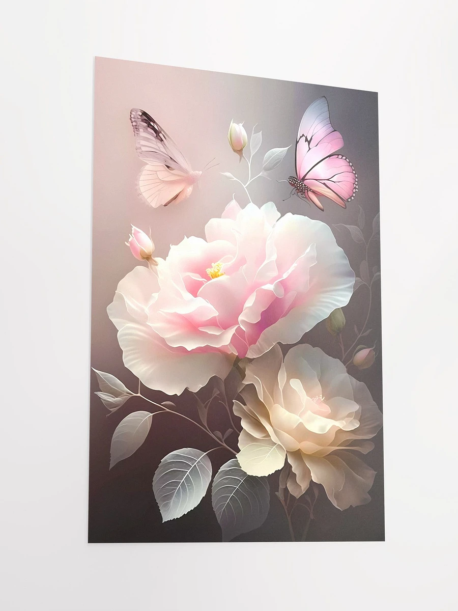 Whispering Roses and Butterflies Poster: Serene Floral Art for Delicate Home Decor product image (4)