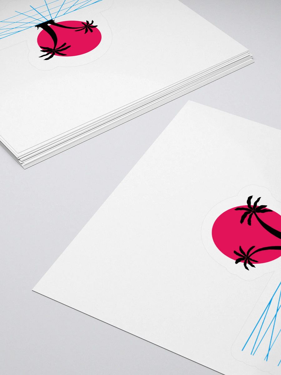 Retro Sun and Palm Trees Kiss Cut Stickers product image (13)