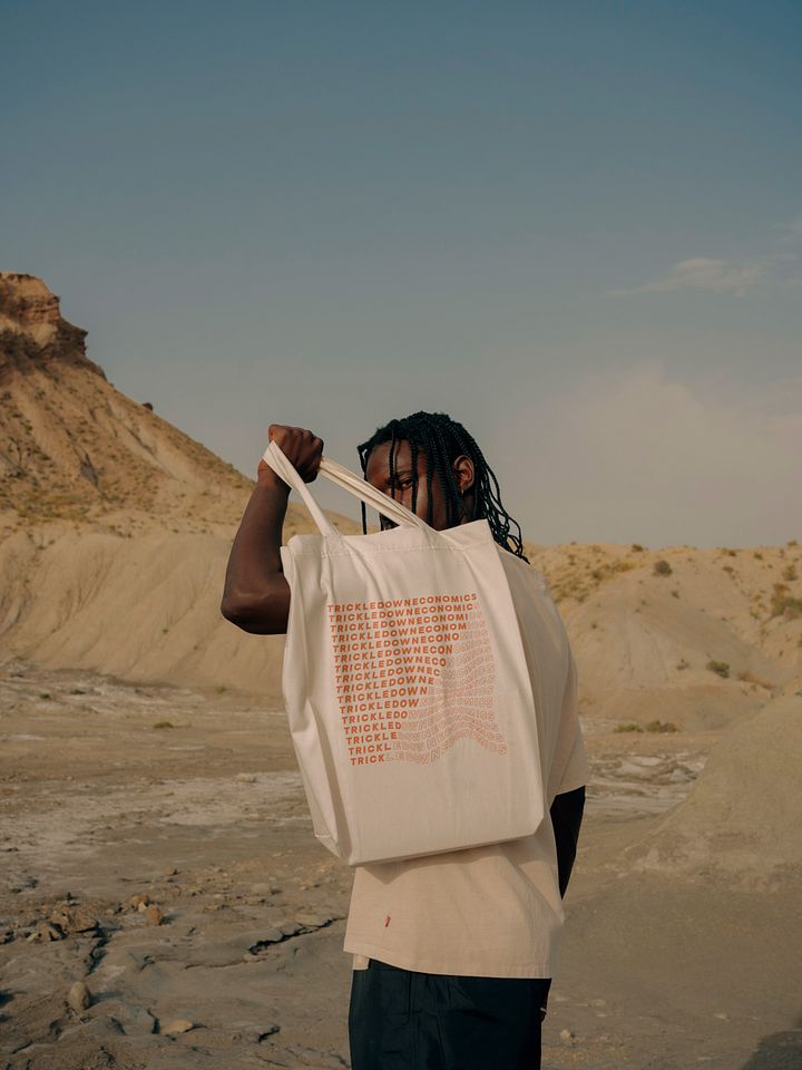 Trick Economics Tote (orange text) product image (2)