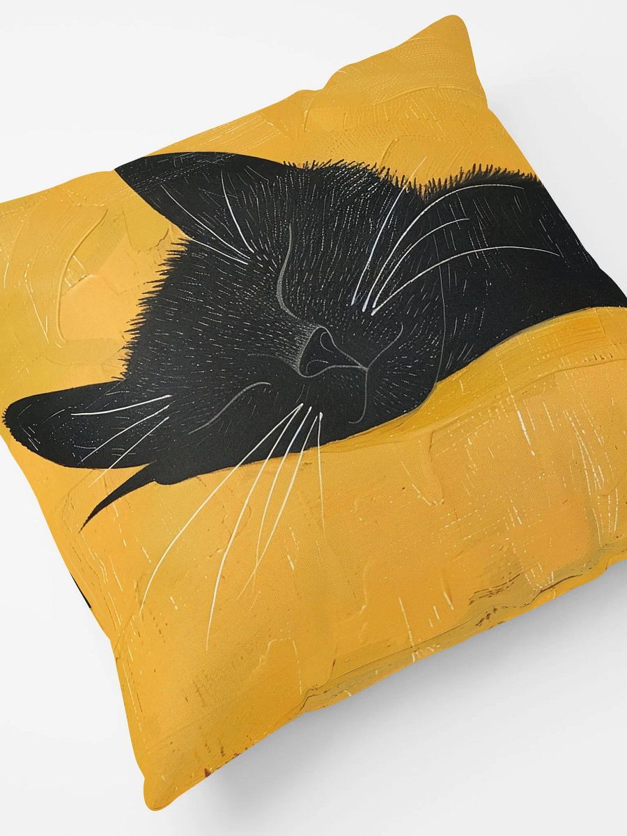 All-Over Print Basic Pillow by Sublicolor-Sweet Sleeping Black Cat product image (4)