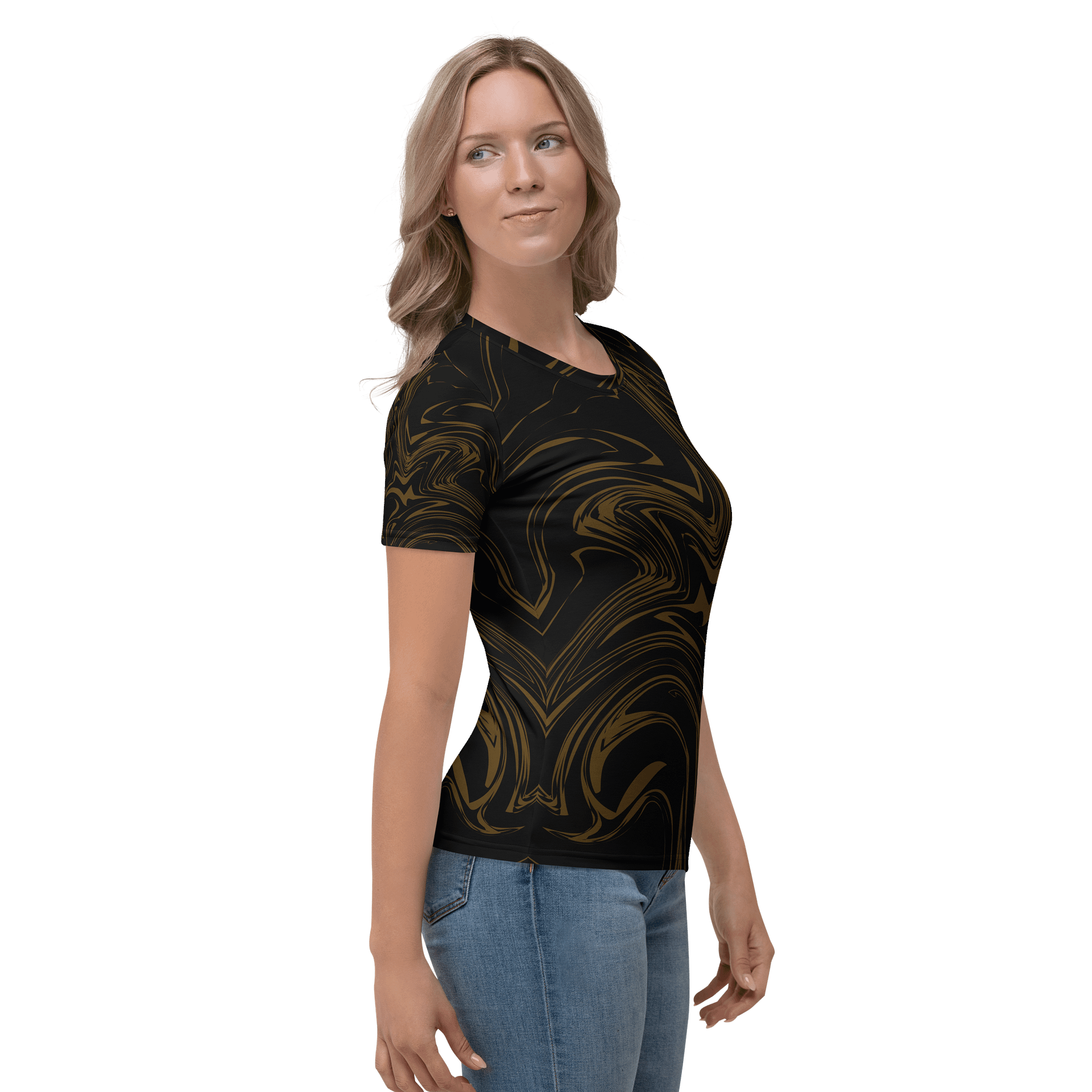 Golden Swirls Women's Crew Neck T-Shirt product image (4)